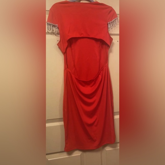 chic red Rhinestone tasselled design NWOT XL - Picture 3 of 4
